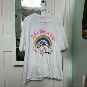 Pacsun Carebears Rainbow White T Shirt